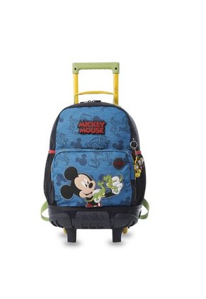 Combo Escolar Morral Con Ruedas Mickey + Lonchera Y Cartuchera
