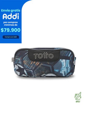 Cartuchera Escolar Pequeña Para Hombre Sobre Negro Totto