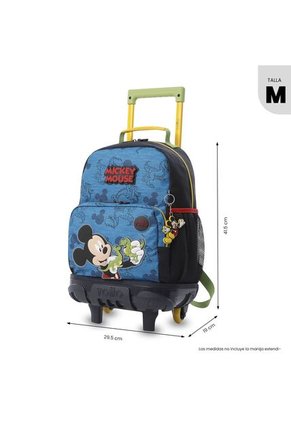Combo Escolar Morral Con Ruedas Mickey + Lonchera Y Cartuchera