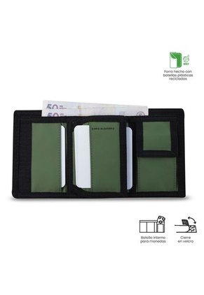 Billetera Para Hombre Contrast Chain Con RFID Blocker Negra