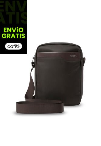 Bolso Para Hombre Kano Tipo Crossbody Pequeño Café Totto