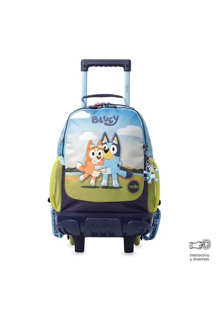 Morral Escolar Con Ruedas Unisex Bluey Mediano Azul