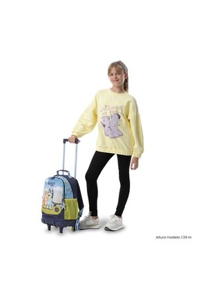 Morral Escolar Con Ruedas Unisex Bluey Mediano Azul