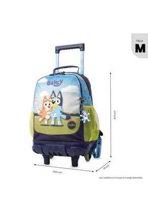 Morral Escolar Con Ruedas Unisex Bluey Mediano Azul