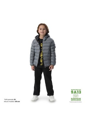Chaqueta Para Niño Colorkid 2.0 Acolchada Color Gris/Negro