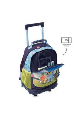 Morral Escolar Con Ruedas Unisex Bluey Mediano Azul