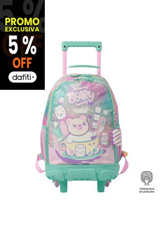 Morral Con Ruedas Niña Mellow Mediano Gris Totto