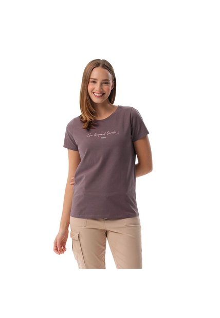 Camiseta Estampada Para Mujer Prime Manga Corta Café