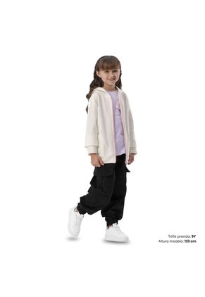 Buzo Para Niña Tapir Abierto Color Blanco