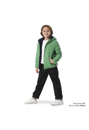 Chaqueta Doble Faz Para Niño Boa Verde/Azul