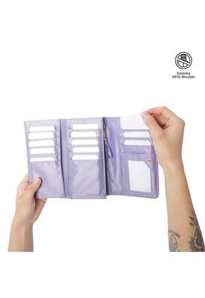 Billetera Mujer Bel Grande Con RFID Blocker Morada