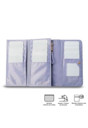 Billetera Mujer Bel Grande Con RFID Blocker Morada