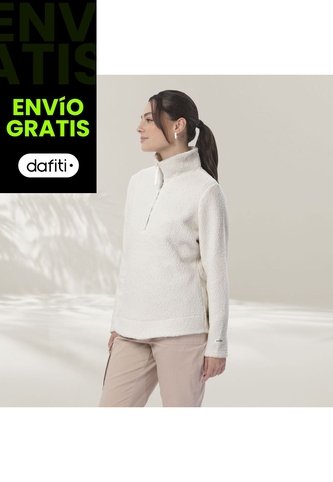 Buzo Con Cremallera Para Mujer Shorel Pullover Blanco Hueso Totto