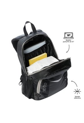 Morral Universitario Teck 2.0 Porta PC 13" Negro Hombre