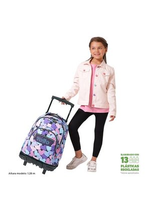 Morral Ruedas Niña Porta PC 15.4" Bomper Renglon Azul