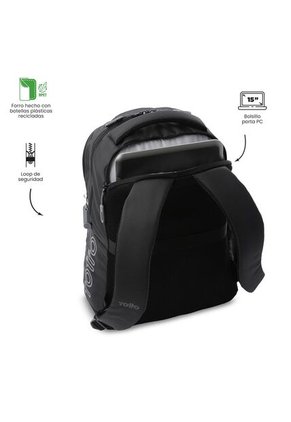 Morral Universitario Kick Porta PC 15" Negro/Gris/ Hombre
