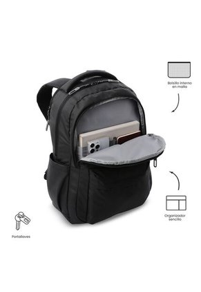 Morral Universitario Kick Porta PC 15" Negro/Gris/ Hombre