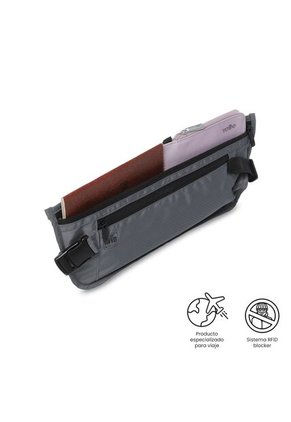 Canguro Invisible De Viaje Security Con RFID Blocker Gris