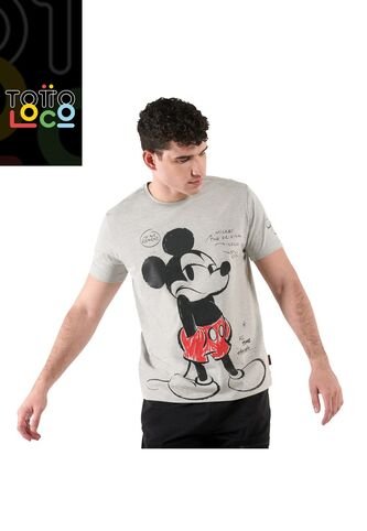 Camiseta Mickey Iconic Adulto Gris Totto