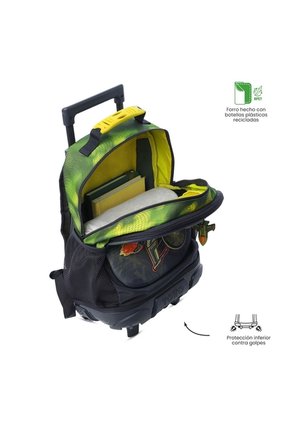 Maleta Para Niño Con Ruedas Explorer Ship Mediano Verde