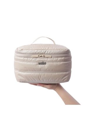 Cosmetiquera Multiuso Moxi Grande Beige/Metálico