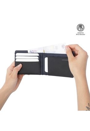 Billetera Hombre Nexus Pequeña Con RFID Blocker Azul