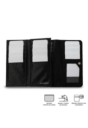 Billetera Mujer Bel Grande Con RFID Blocker Negra