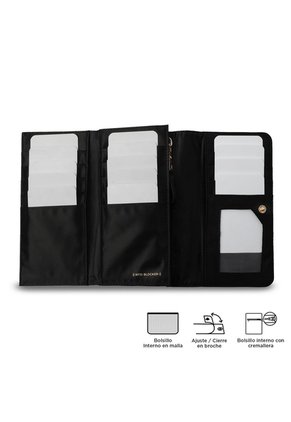 Billetera Mujer Bel Grande Con RFID Blocker Negra