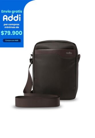 Bolso Para Hombre Kano Tipo Crossbody Pequeño Café Totto