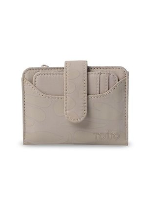 Billetera Mujer Texture Pequeña Con RFID Blocker Beige