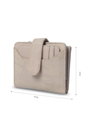 Billetera Mujer Texture Pequeña Con RFID Blocker Beige