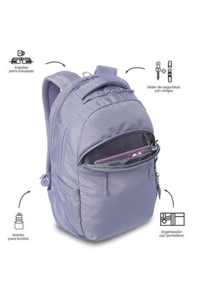 Morral Universitario Indo 2.0 Porta PC 15" Morado Mujer