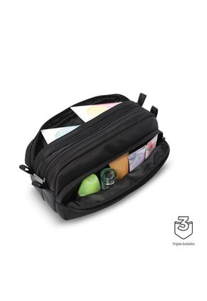 Cosmetiquera Multiuso Corneana Grande Negra/Verde