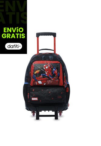 Maleta Para Niño Con Ruedas Spiderman Hero Grande Negro Totto