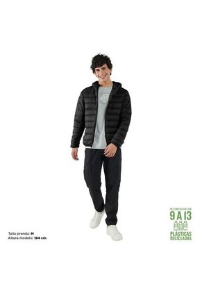 Chaqueta Acolchada Con Capota Para Hombre Negro Colorout Totto