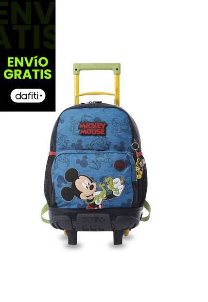 Maleta Para Niño Con Ruedas Mickey Mediano Azul