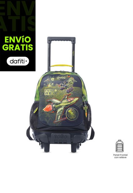 Maleta Para Niño Con Ruedas Explorer Ship Mediano Verde