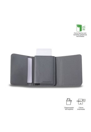 Billetera Hombre Saffiano Pequeña Con RFID Blocker Gris