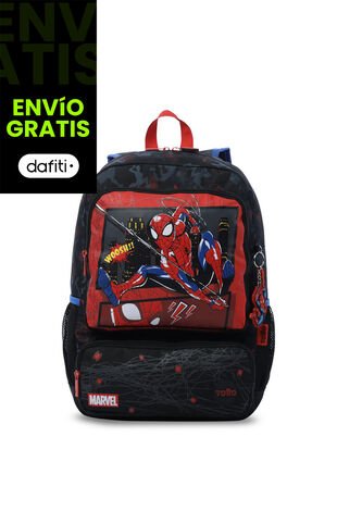 Morral Para Niño Spiderman Hero Grande Negro Totto