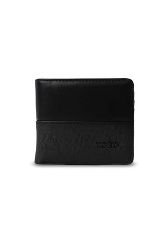 Billetera Hombre Saffiano Con RFID Blocker Negra Totto