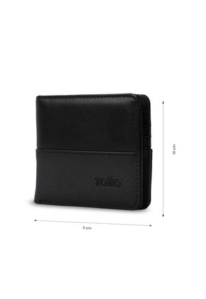 Billetera Hombre Saffiano Con RFID Blocker Negra