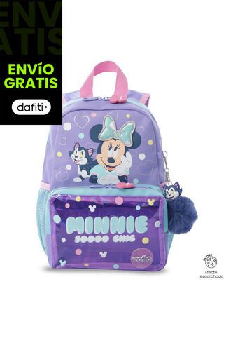 Morral Para Niña Minnie Pequeño Morado Con Corazones Totto