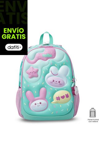 Morral Para Niña Bunny Pump Grande Verde Con Conejos Totto