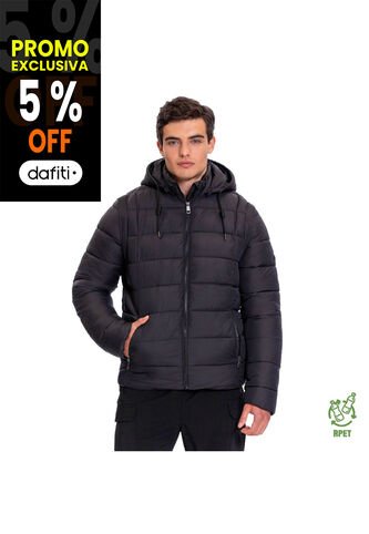 Chaqueta Acolchada Para Hombre Atlantida 2 En 1 Negra Totto