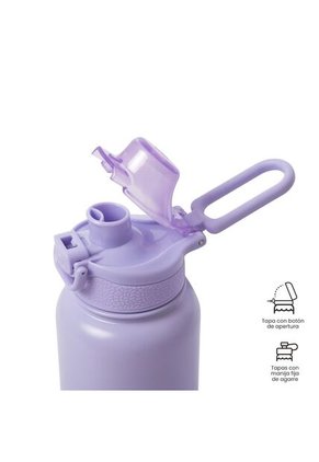 Termo Para Agua Con Tapa Intercambiable Flux 1000 Ml Morado