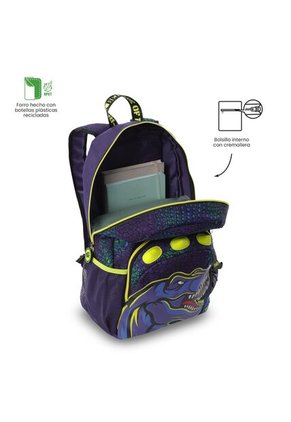Morral Para Niño Dino Rock Grande Azula
