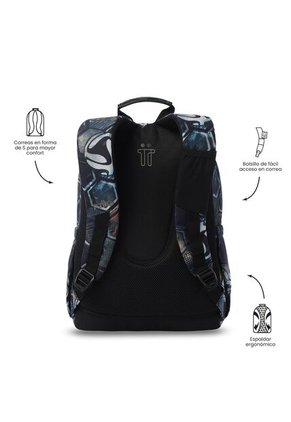 Morral Juvenil Porta PC 14" Acuarela Negro