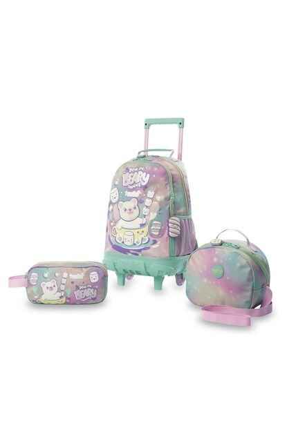 Combo Escolar Niña X3 Maleta Ruedas+Lonchera+Multiuso Mellow Gris