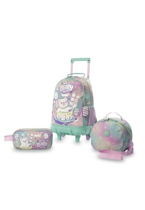 Combo Escolar Niña X3 Maleta Ruedas+Lonchera+Multiuso Mellow Gris