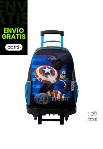 Morral Con Ruedas Niño Avengers Capitán América Grande Gris Totto